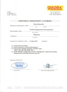 gazex certyfikat szkolenia